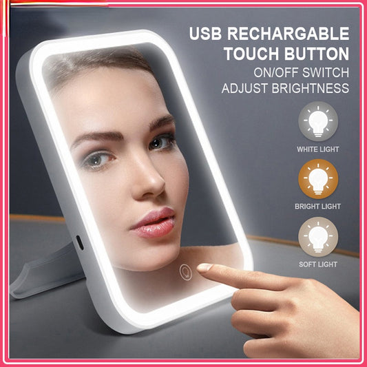 Smart Makeup Mirror, Rechargable, Perfect for Lockers, Gym, Travel