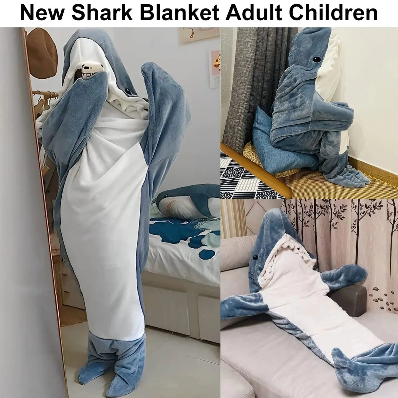 Shark Snuggie Wearable Blanket, Shark Week Attire, Shark Full Body Blanket