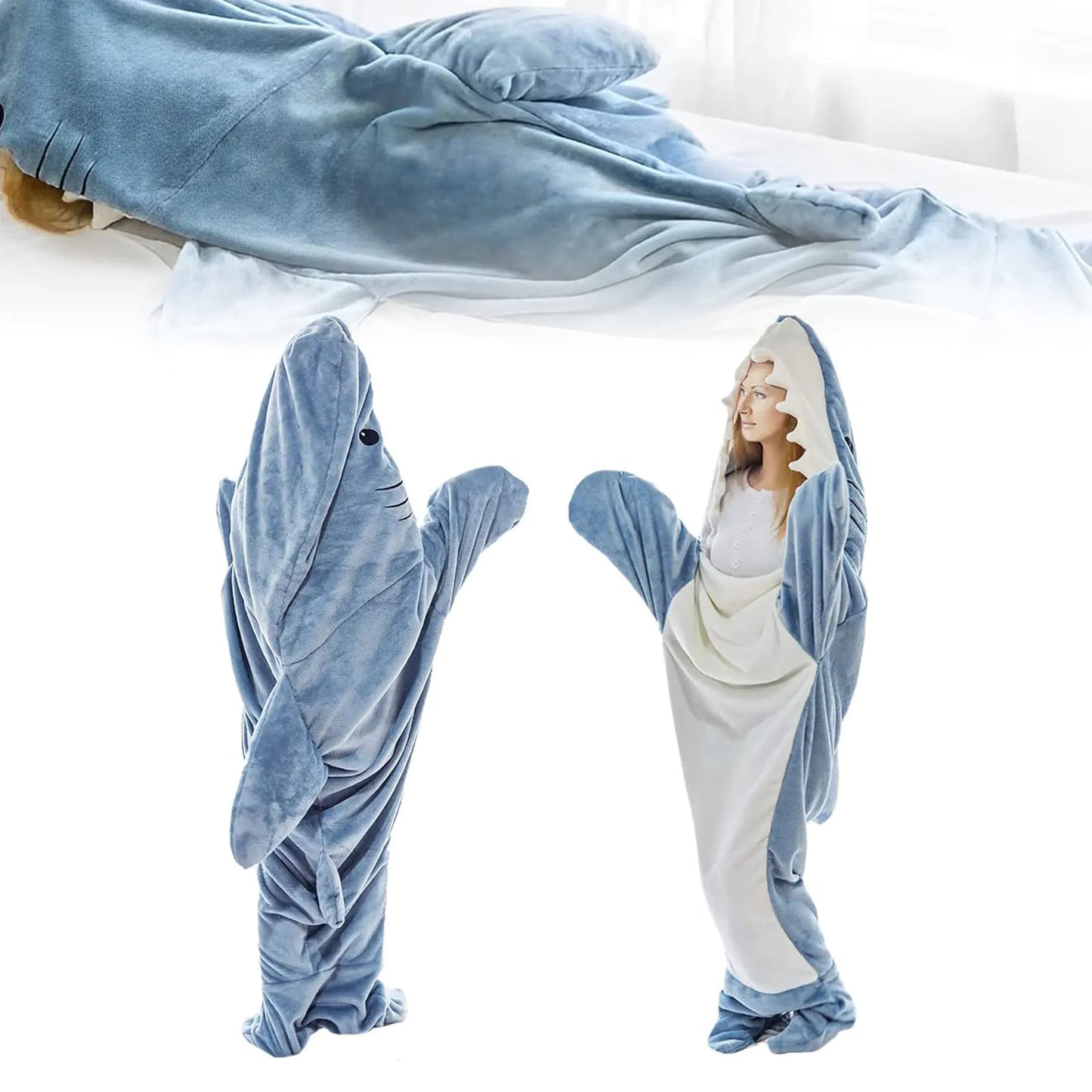 Shark Snuggie Wearable Blanket, Shark Week Attire, Shark Full Body Blanket